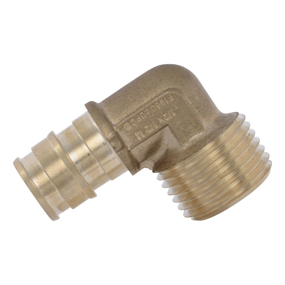 SharkBite UAB280LF 1/2 in x 1/2 in PEX-A Brass Expansion Adapter Elbow with MNPT - 2