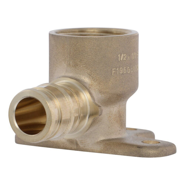 SharkBite UAB334LF 1/2 in. x 1/2 in. FNPT Brass Expansion Drop Ear 90 Degree Elbow Fitting