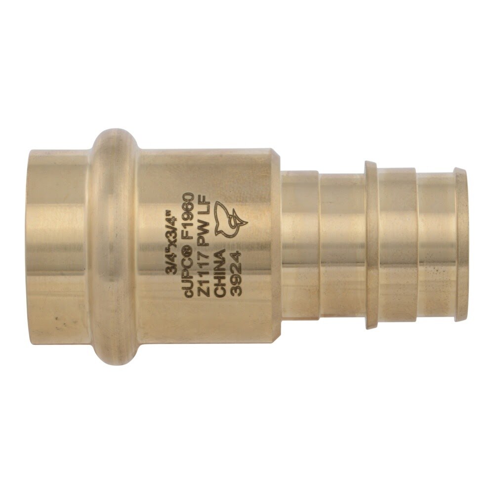 SharkBite UAB722LF 3/4 in. x 3/4 in. Brass Expansion to Copper Press Adapter for PEX-a to Copper - 3