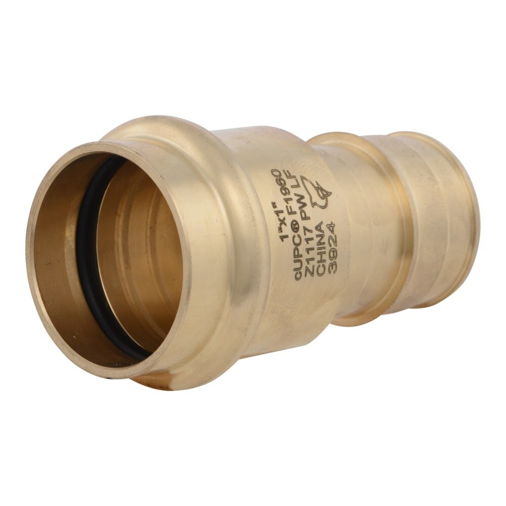 SharkBite UAB728LF 1 in. x 1 in. Brass Expansion to Copper Press Adapter for PEX-a