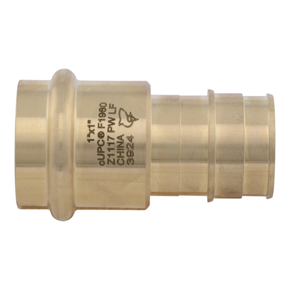 SharkBite UAB728LF 1 in. x 1 in. Brass Expansion to Copper Press Adapter for PEX-a - 3