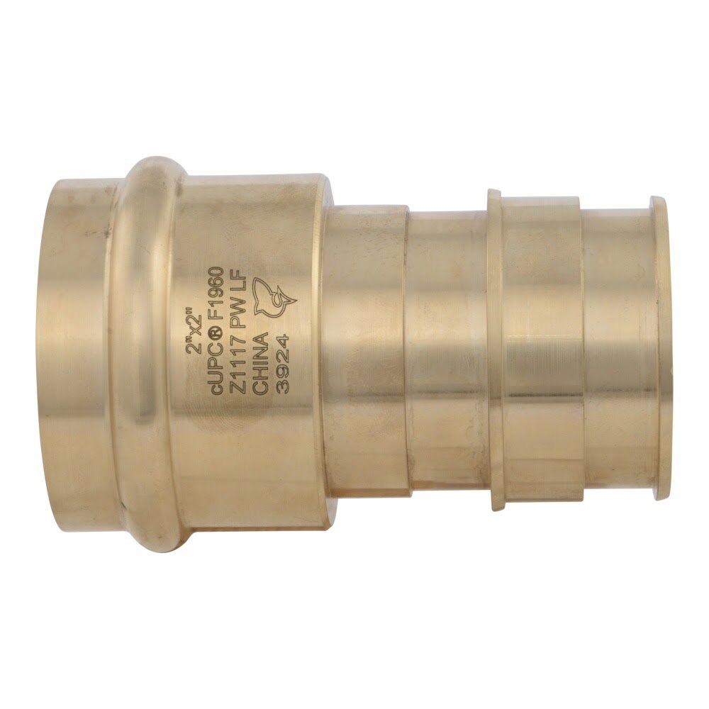 SharkBite UAB754LF 2 in. x 2 in. Brass Expansion to Copper Press Adapter for PEX A Pipe - 3