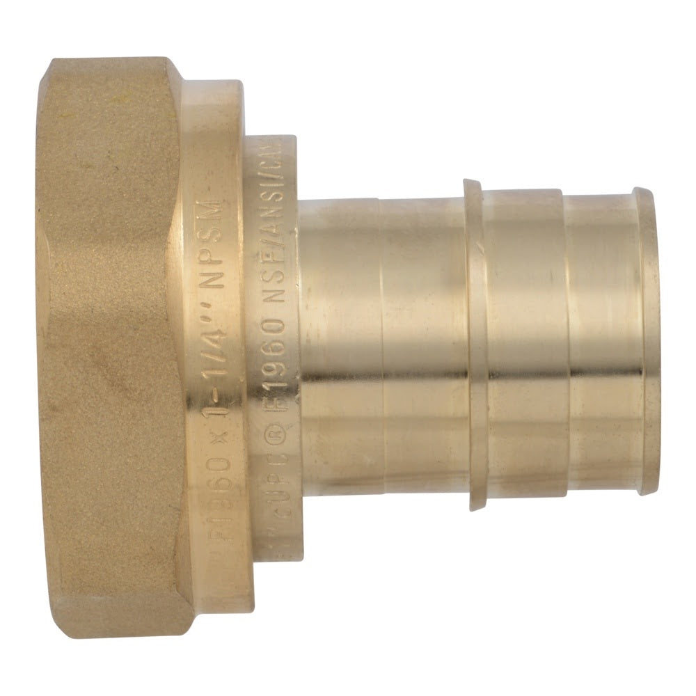 SharkBite UABWMS28 1 in x 1-1/4 in NPSM Brass Expansion Straight Water Meter Adapter - 3