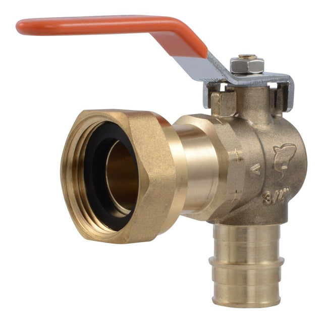 SharkBite UABWMVL22 3/4 in PEXa x 1 in NPSM Brass Expansion 90 Degree Elbow Water Meter Valve