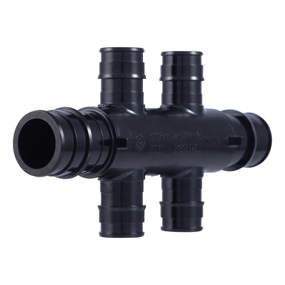 SharkBite UAMPT4OHW 3/4 in. PEX-A Multi-Port Tee with Four 1/2 in. Open Opposing Outlets