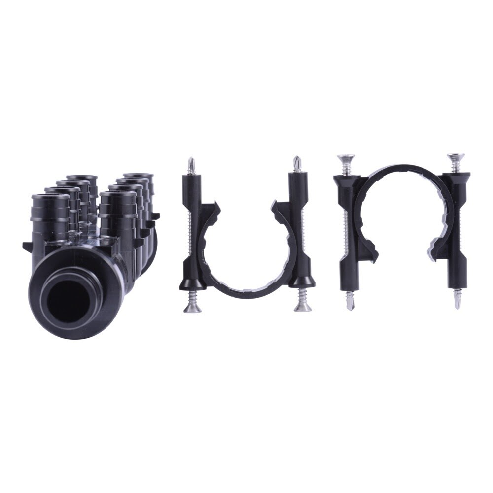 SharkBite UAMPT8SCW 3/4 in. x 1/2 in. 8 Port Expansion Multi-port Tee with Mounting Clips Closed - 2