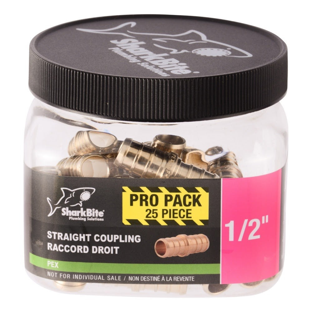 SharkBite UC008LF 1/2 in x 1/2 in Brass PEX Barb Coupling - 2