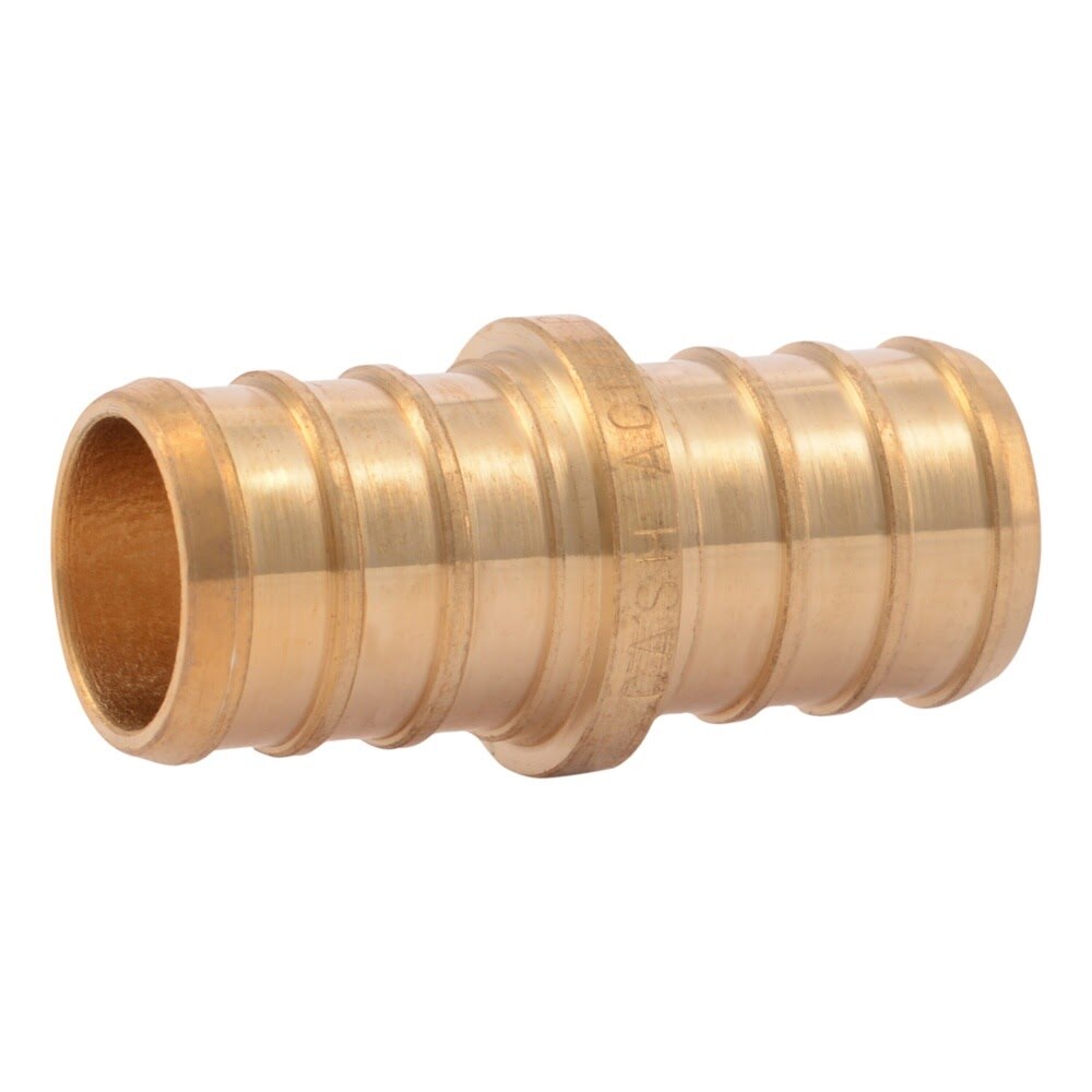 SharkBite UC012LF 5/8 in. x 5/8 in. Brass Barb Coupling for PEX and PE-RT Pipe