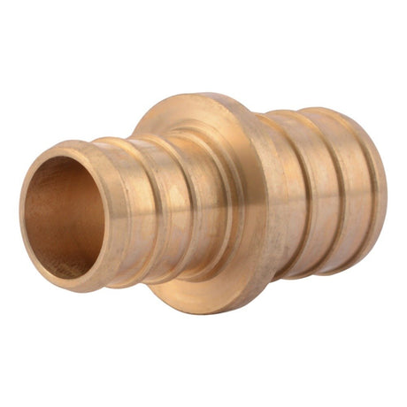 SharkBite UC057LF 3/4 in x 5/8 in Brass Barb Reducing Coupling for PEX and PE-RT Pipe