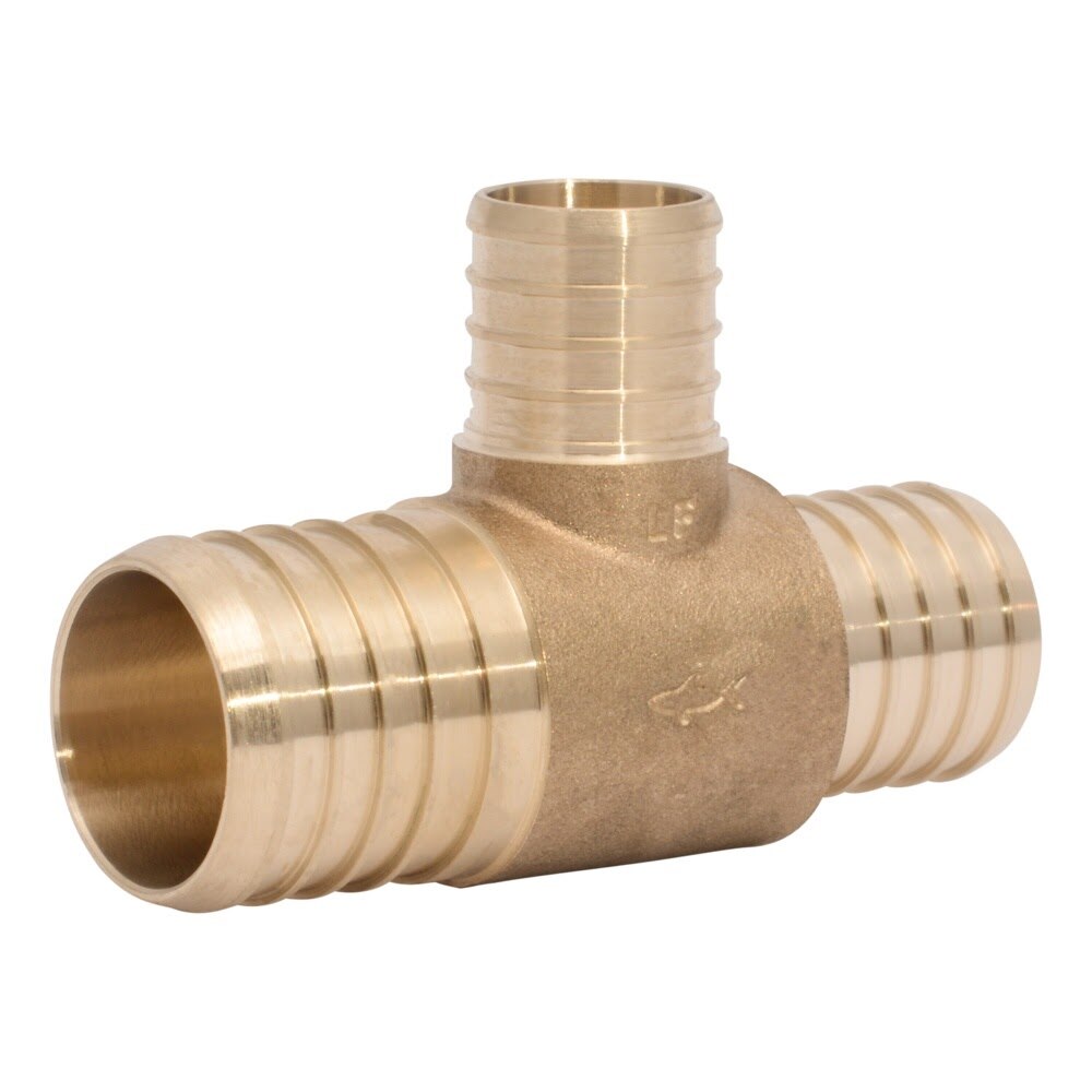 SharkBite UC08413528 1-1/2 in. x 1-1/4 in. x 1 in. Brass PEX Barb Reducing Tee