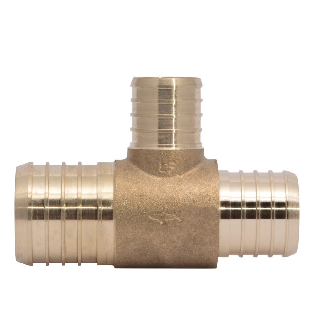 SharkBite UC08413528 1-1/2 in. x 1-1/4 in. x 1 in. Brass PEX Barb Reducing Tee - 2