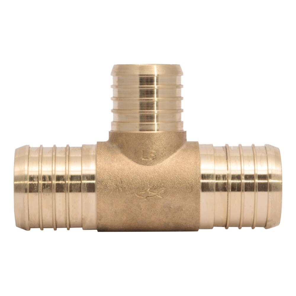SharkBite UC08414135 1-1/2 in. x 1-1/2 in. x 1-1/4 in. Brass Barb Reducing Tee for PEX Pipe - 2