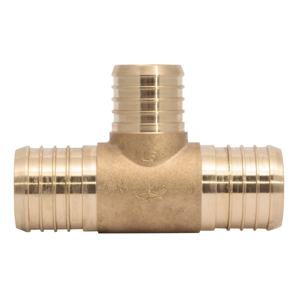SharkBite UC08414135 1-1/2 in. x 1-1/2 in. x 1-1/4 in. Brass Barb Reducing Tee for PEX Pipe - 2