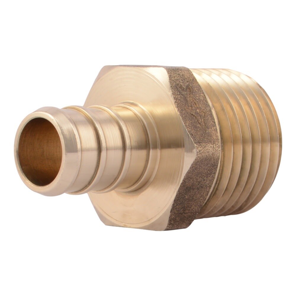 SharkBite UC120LF 1/2 in. x 1/2 in. Brass Barb Adapter with MNPT for PEX Pipe