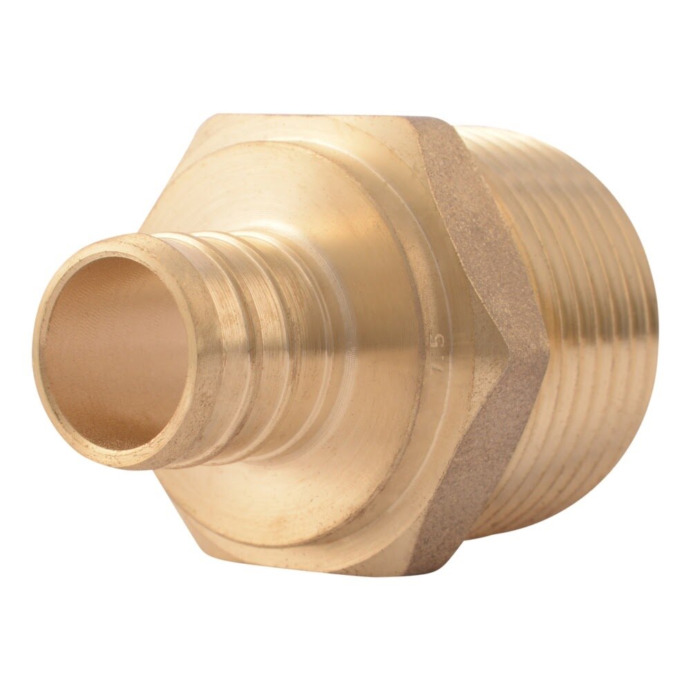 SharkBite UC139LF 3/4 in. x 1 in. Brass Barb Adapter Male NPT for PEX Pipe