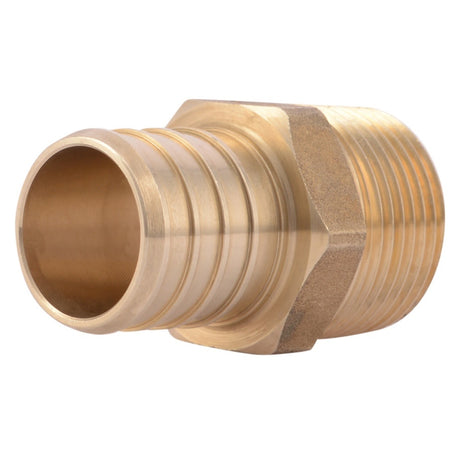 SharkBite UC142LF 1 in. x 3/4 in. Lead Free Brass Barb Adapter with Male NPT Threads