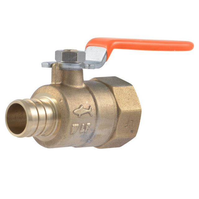 SharkBite UC22186 3/4 in Crimp x 3/4 in FNPT Quarter-Turn Lead-Free Brass Ball Valve