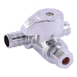SharkBite UC24983 1/2 in. x 1/2 in. x 1/4 in. OD Brass Tee Stop Valve with Chrome Finish