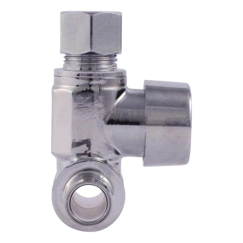 SharkBite UC24984 1/2 in. PEX x 1/2 in. PEX x 3/8 in. OD Compression Quarter Turn Tee Stop Valve - 3