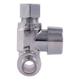 SharkBite UC24984 1/2 in. PEX x 1/2 in. PEX x 3/8 in. OD Compression Quarter Turn Tee Stop Valve - 3