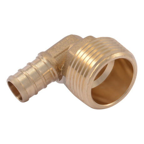 SharkBite UC278LF 1/2 in. x 3/4 in. MNPT Brass Barb PEX 90 Degree Adapter Elbow