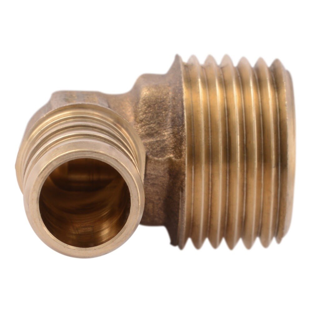 SharkBite UC280LF 1/2 in. x 1/2 in. Brass Barb Adapter Elbow with MNPT for PEX and PE-RT Pipe - 2