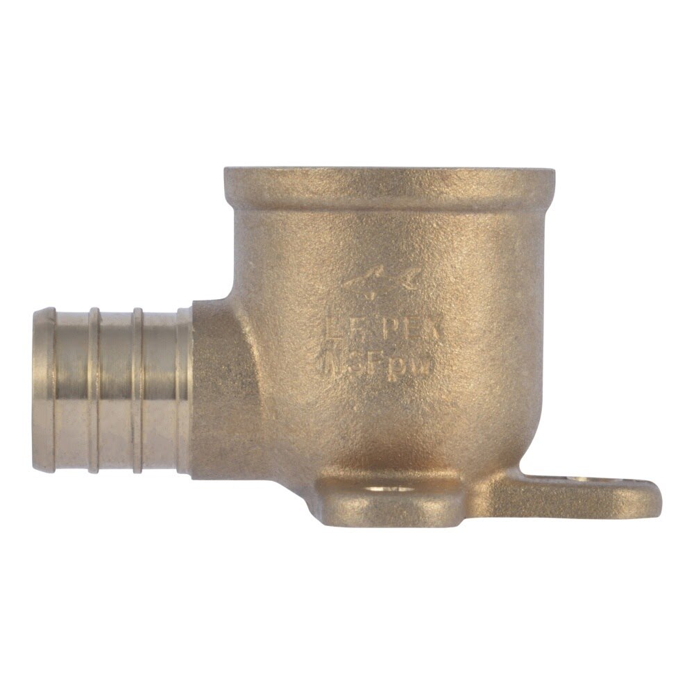 SharkBite UC340LF 3/4 in. x 3/4 in. FNPT Brass Barb Drop Ear Elbow for PEX and PE-RT Pipe - 2