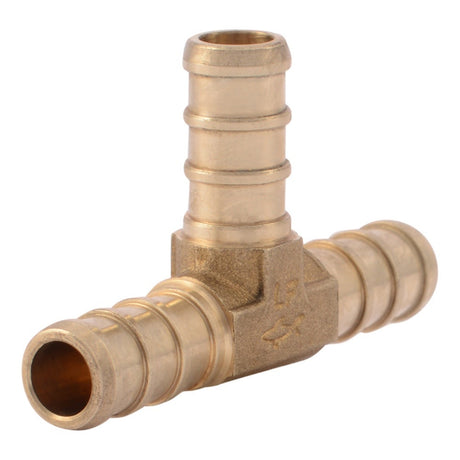 SharkBite UC360LF 3/8 in. x 3/8 in. x 3/8 in. Lead-Free Brass Barb Tee for PEX and PE-RT