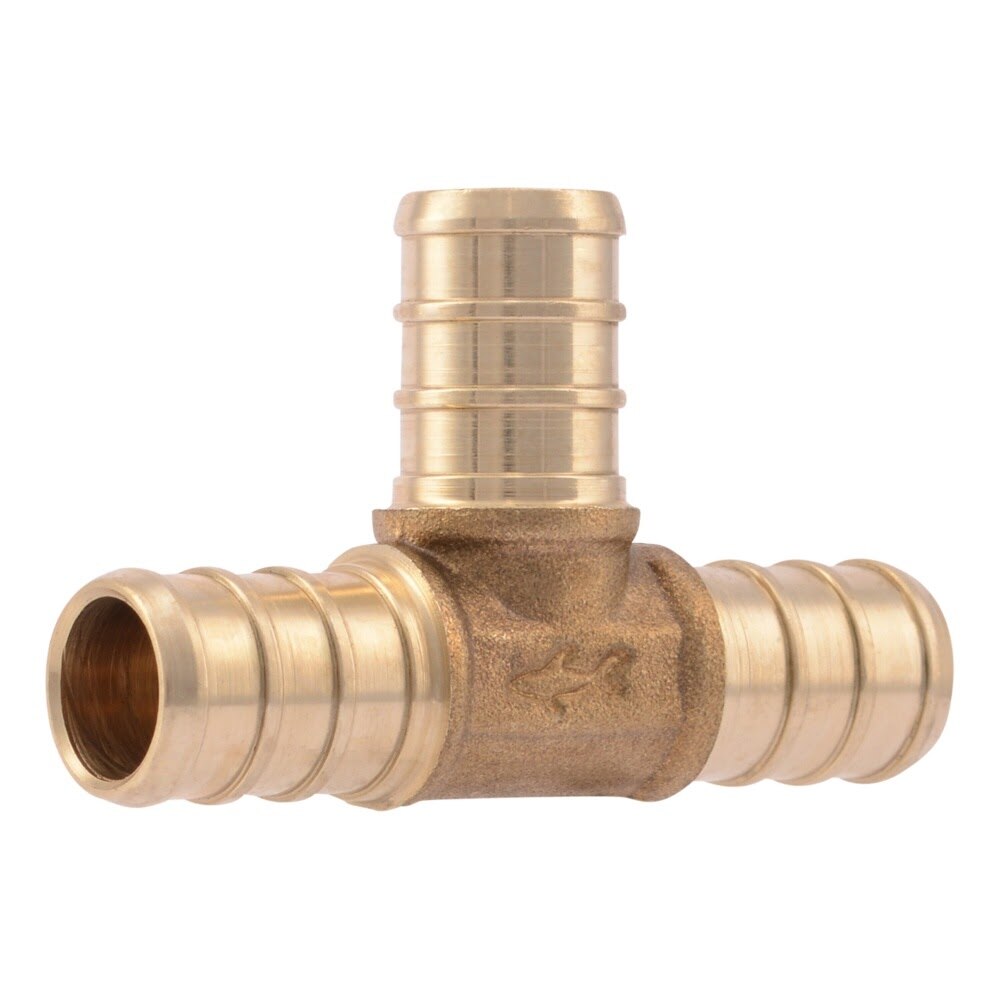 SharkBite UC362LF 1/2 in. x 1/2 in. x 1/2 in. Brass PEX Barb Tee Fitting for Potable Water