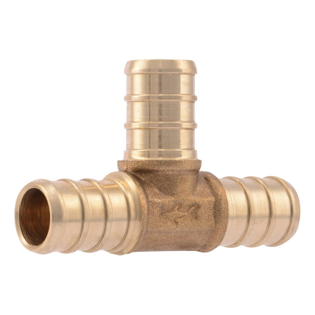 SharkBite UC362LF 1/2 in. x 1/2 in. x 1/2 in. Brass PEX Barb Tee Fitting for Potable Water