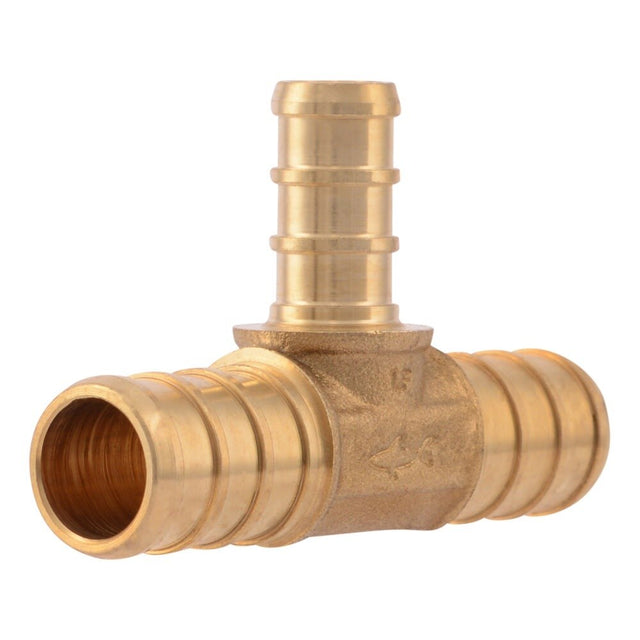 SharkBite UC363LF 1/2 in. x 1/2 in. x 3/8 in. PEX Brass Barb Reducing Tee