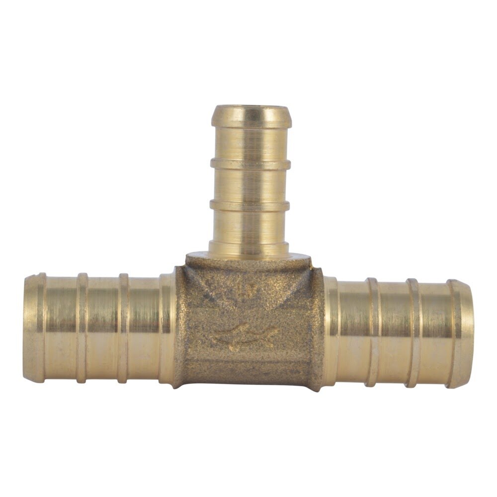 SharkBite UC363LF 1/2 in. x 1/2 in. x 3/8 in. PEX Brass Barb Reducing Tee - 2