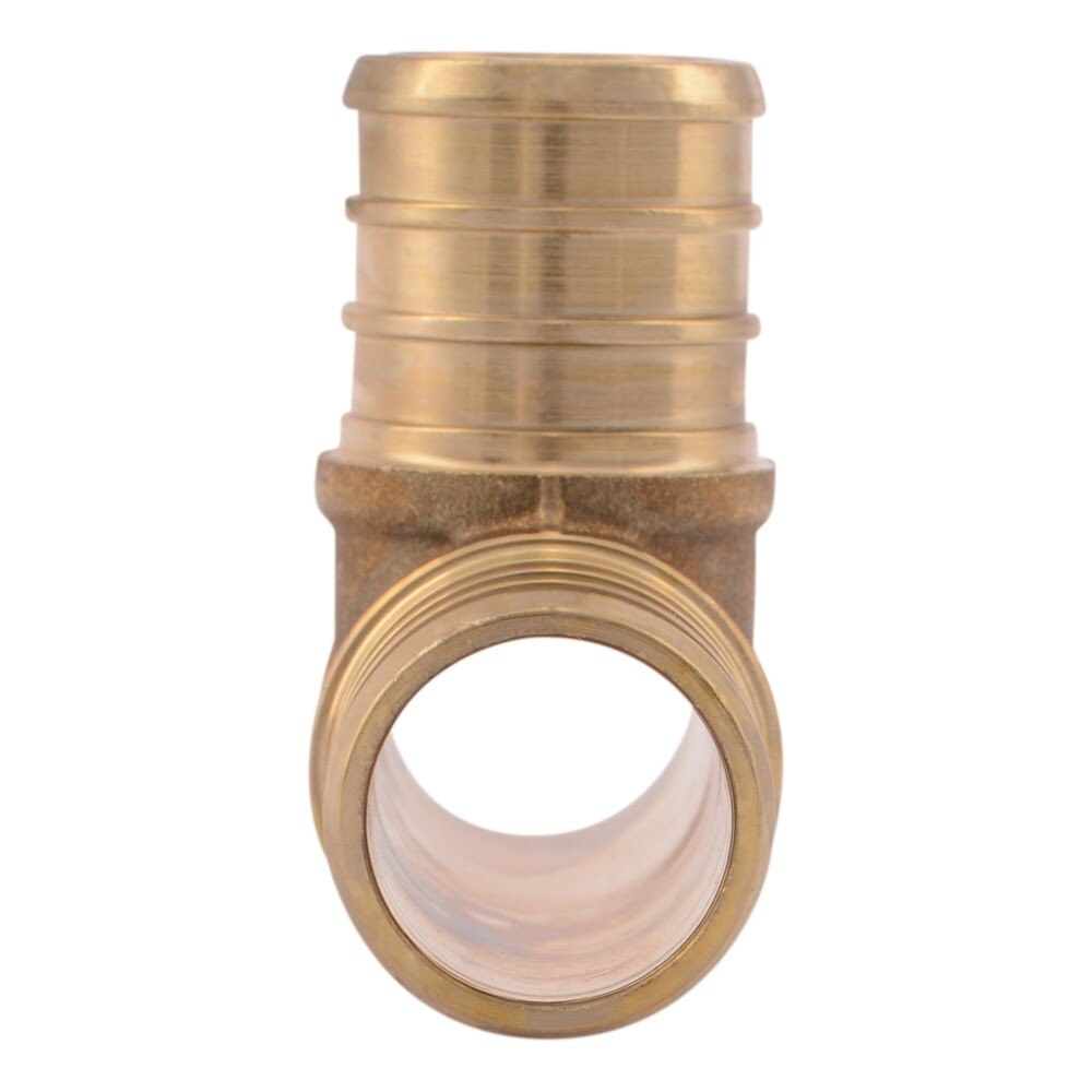 SharkBite UC370LF 3/4 in. x 3/4 in. x 3/4 in. Brass PEX Barb Tee Crimp Fitting - 3