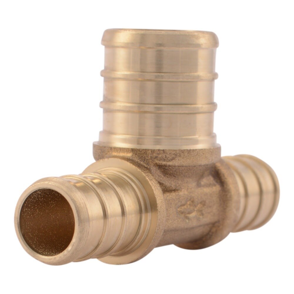 SharkBite UC408LF 1/2 in x 1/2 in x 3/4 in Lead Free Brass PEX Bullnose Tee Fitting