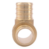 SharkBite UC414LF 1 in. x 3/4 in. x 3/4 in. Lead-Free Brass Barb Reducing Tee for PEX Tubing - 3