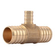 SharkBite UC415LF 1 in x 1 in x 1/2 in Brass Barb Reducing Tee for PEX Pipe