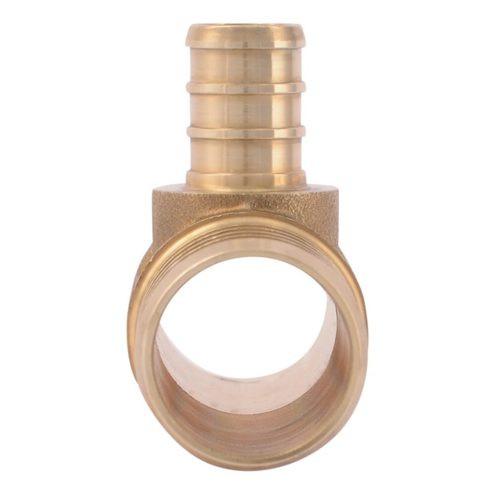 SharkBite UC415LF 1 in x 1 in x 1/2 in Brass Barb Reducing Tee for PEX Pipe - 2
