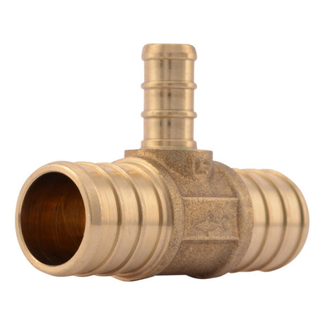SharkBite UC417LF 3/4 in. x 3/4 in. x 3/8 in. Brass Barb Reducing Tee for PEX Pipe