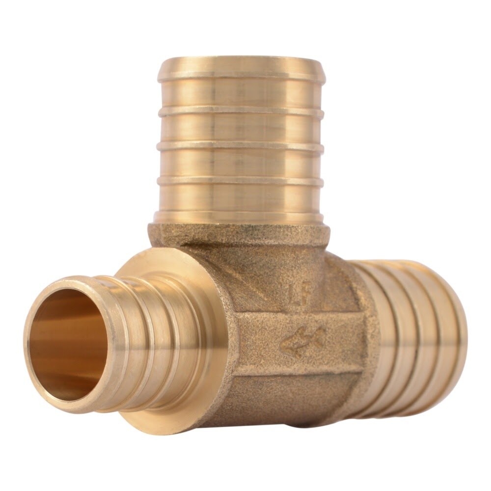 SharkBite UC418LF 1 in. x 3/4 in. x 1 in. Brass Crimp Reducing Tee Lead Free