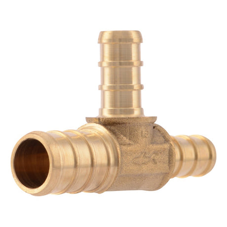 SharkBite UC452LF Lead-Free Brass Barb Reducing Tee for PEX 1/2 in. x 3/8 in. x 3/8 in.