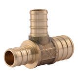 SharkBite UC454LF 3/4 in x 1/2 in x 1/2 in Brass Barb Reducing Tee for PEX and PE-RT Pipe