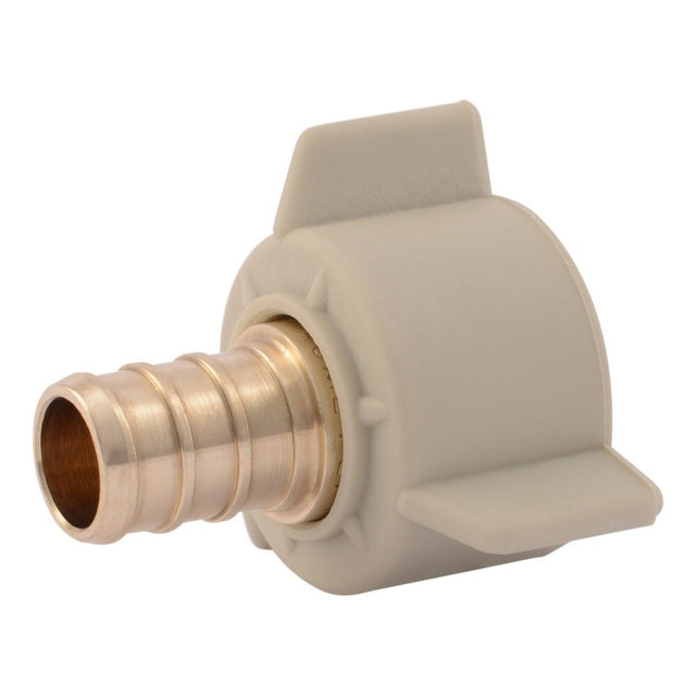 SharkBite UC526LF 1/2 in. x 1/2 in. Lead-Free Brass Barb Swivel Adapter for PEX NPSM Connections