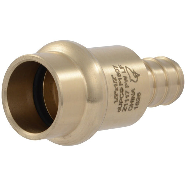 SharkBite UC716LFA 1/2 in. PEX Brass Barb x 1/2 in. Copper Press Adapter Fitting