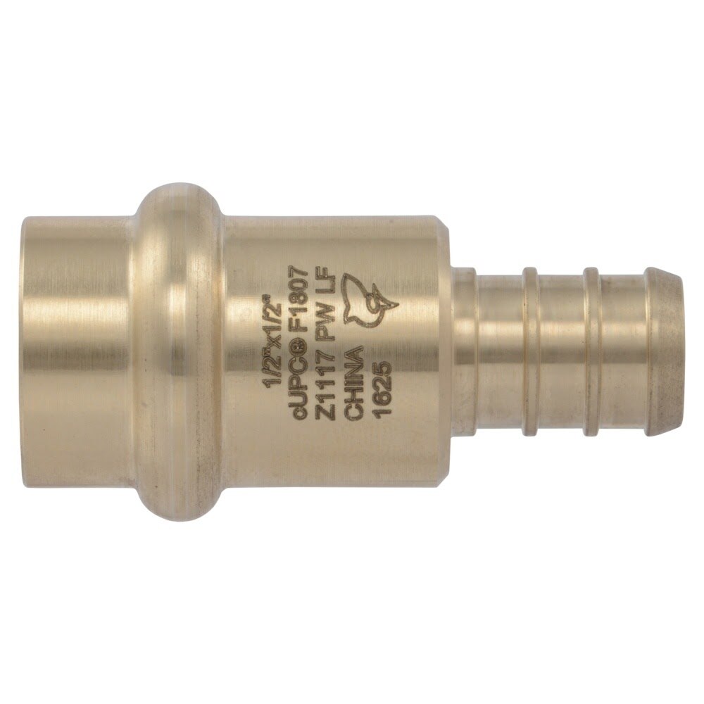 SharkBite UC716LFA 1/2 in. PEX Brass Barb x 1/2 in. Copper Press Adapter Fitting - 3