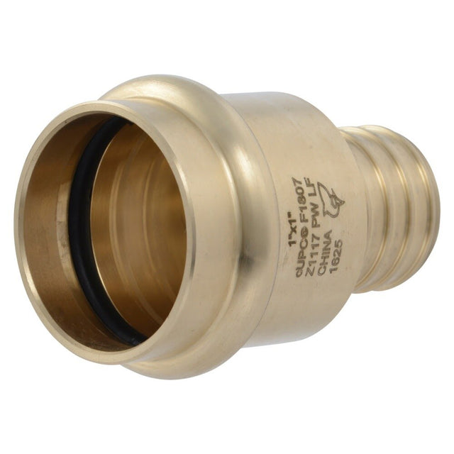 SharkBite UC728LFA 1 in Brass PEX Barb x 1 in Copper Press Adapter
