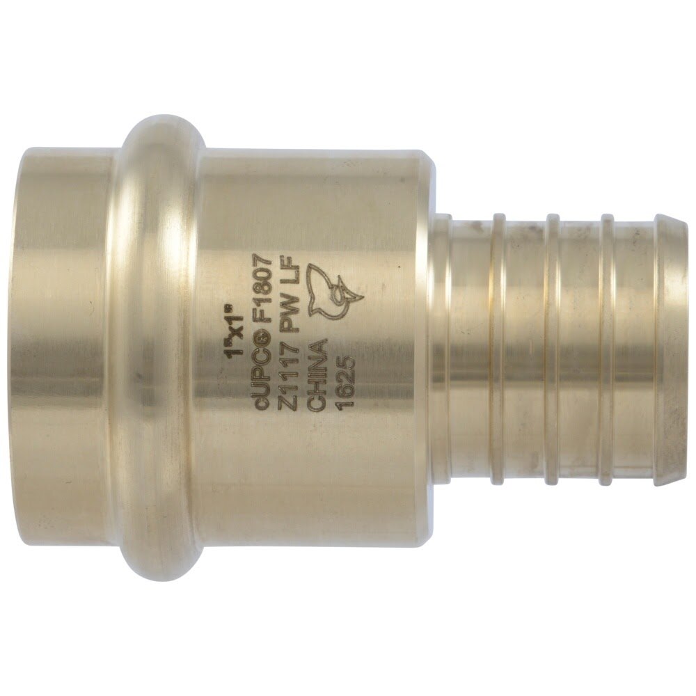 SharkBite UC728LFA 1 in Brass PEX Barb x 1 in Copper Press Adapter - 3