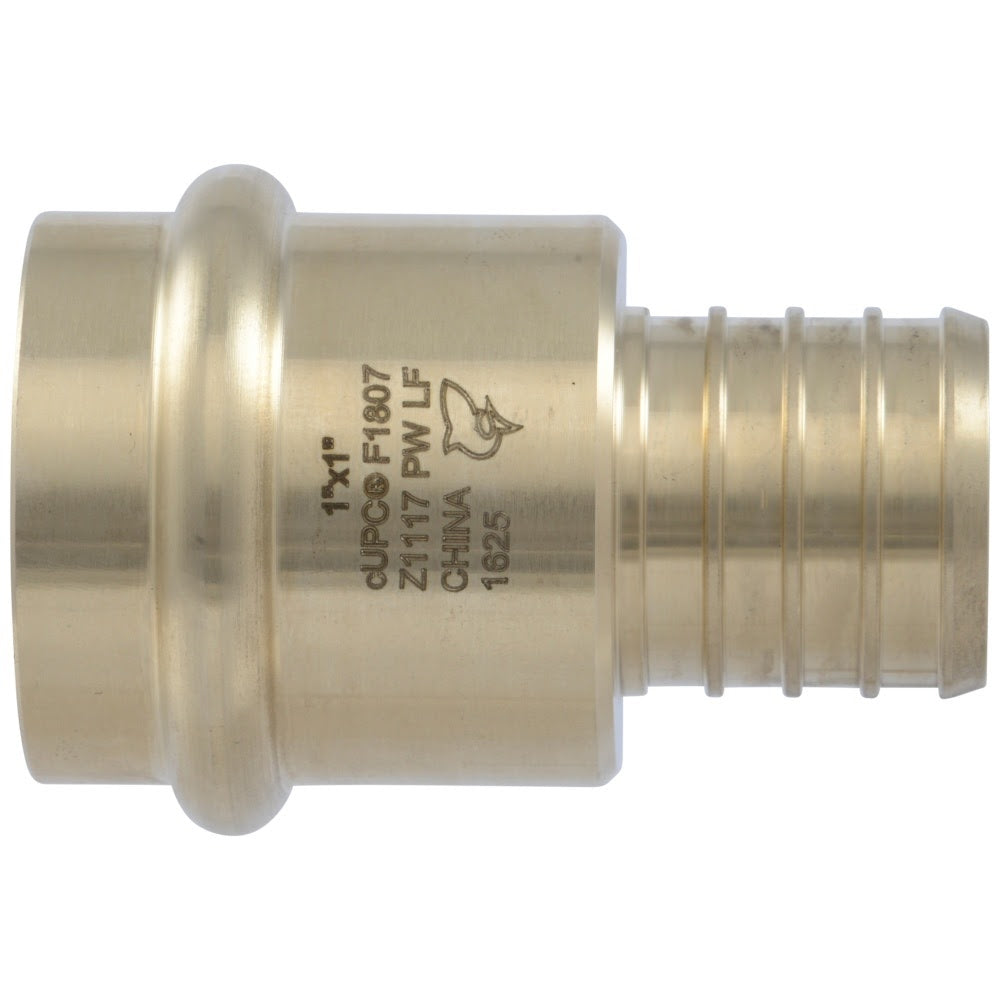 SharkBite UC728LFA 1 in Brass PEX Barb x 1 in Copper Press Adapter - 3