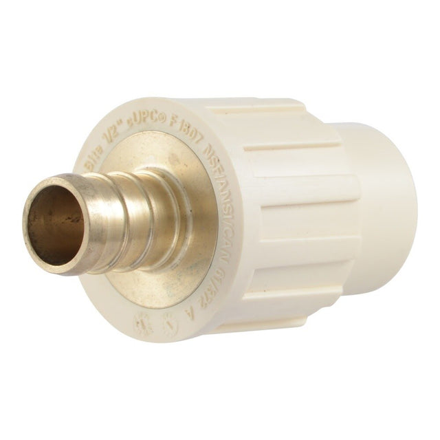 SharkBite UC916LFA 1/2 in PEX Brass Barb x 1/2 in CPVC Socket Adapter Fitting