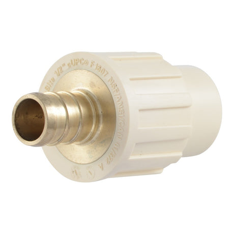 SharkBite UC916LFA 1/2 in PEX Brass Barb x 1/2 in CPVC Socket Adapter Fitting