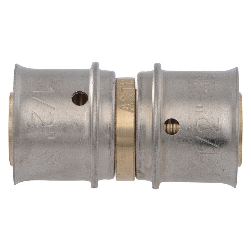 SharkBite UCP008 1/2 in x 1/2 in DZR Brass PEX Press Coupling - 3
